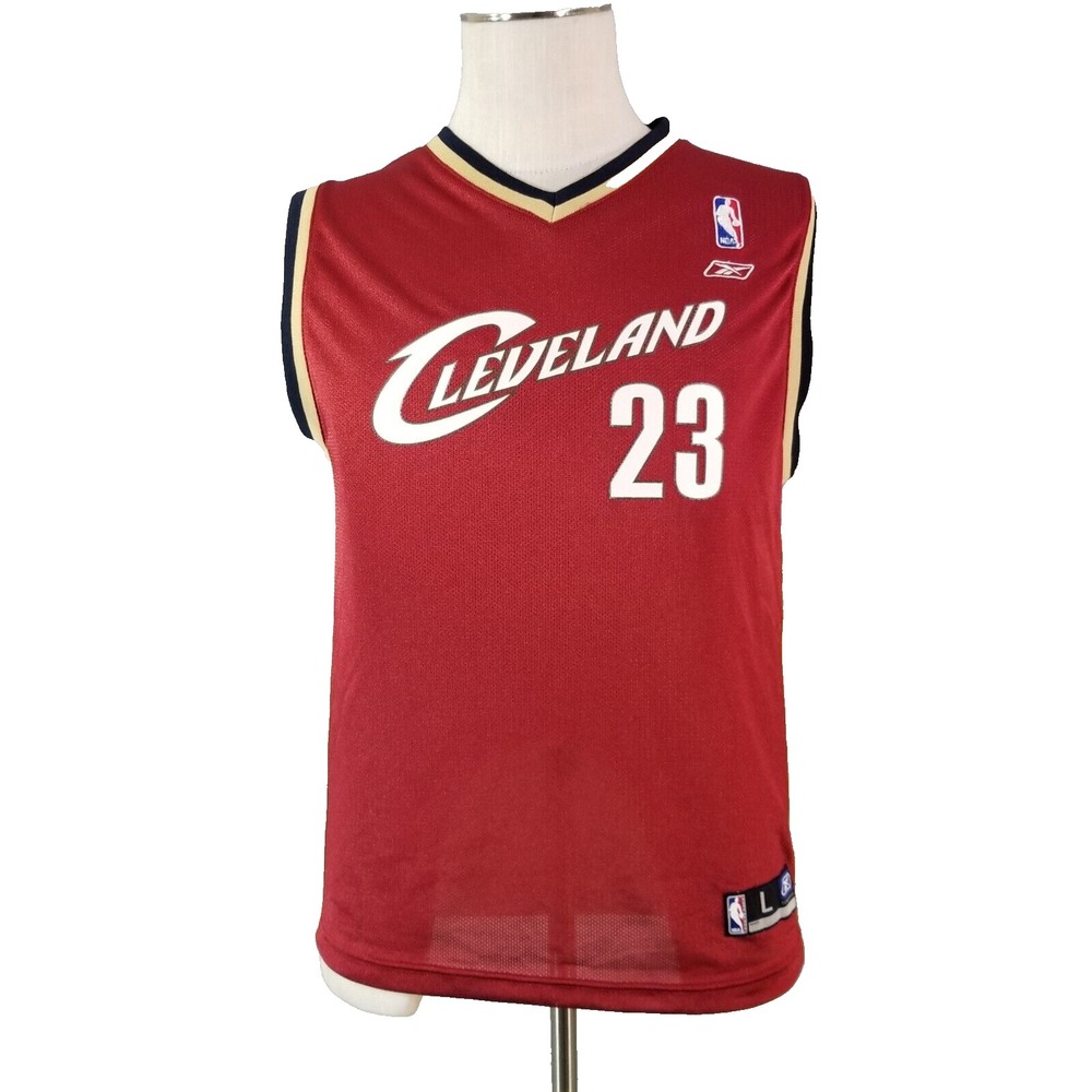 Reebok Jersey Youth Large Red Cleveland Cavaliers 23 NBA Basketball Mesh